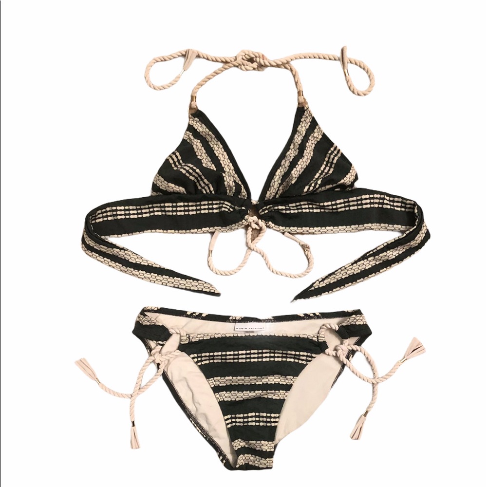Andrea Piccone patterned bikini with rope ties